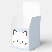 Cute face kat met pastelblauwe achtergrond bedankdoosjes (Geopend)