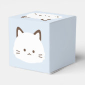 Cute face kat met pastelblauwe achtergrond bedankdoosjes (Achterkant)