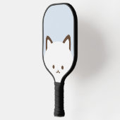 Cute face kat met pastelblauwe achtergrond pickleball paddle (Links)