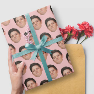 Cute Face of Pet Photo Pink Gift Wrapping Paper Cadeaupapier
