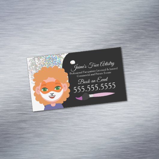 Cute Face Painting Facepainter Clown Magnetisch Visitekaartje (Voorbeeld)