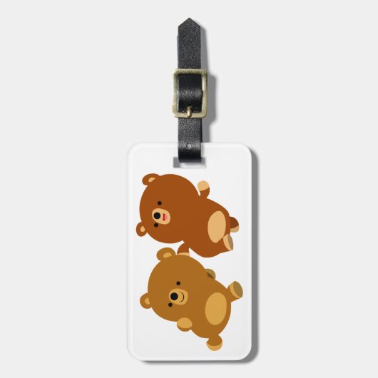 Cute Facetious Cartoon Beren Bagagelabel (Voorkant verticaal)