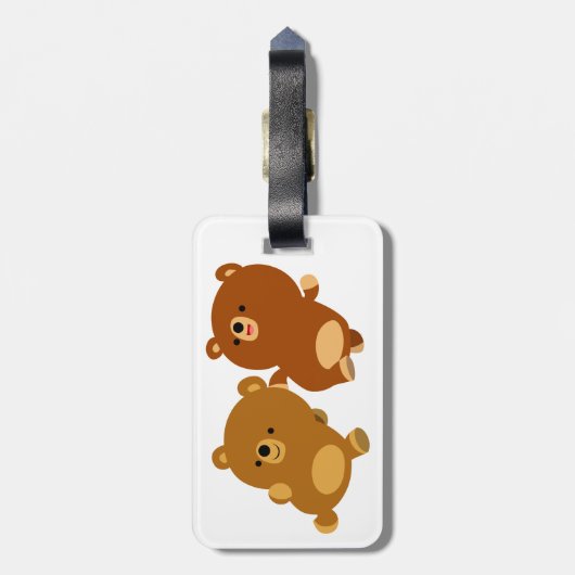 Cute Facetious Cartoon Beren Bagagelabel (Achterkant verticaal)