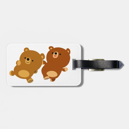 Cute Facetious Cartoon Beren Bagagelabel (Achterkant horizontaal)