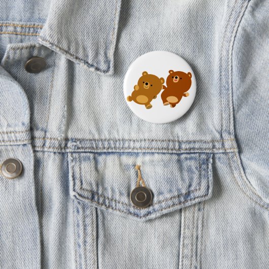 Cute Facetious Cartoon Beren Ronde Button 5,7 Cm (In situ)