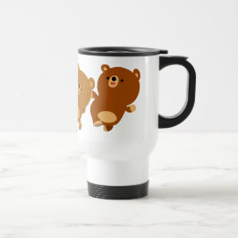 Cute Facetious Cartoon Beren Travel Mug Reisbeker