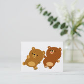 Cute Facetious Cartoon Beren Visitekaartje (Staand voorkant)