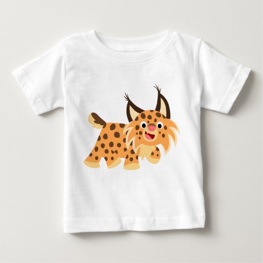 Cute Facetious Cartoon Bobcat Baby T-Shirt (Voorkant)