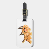 Cute Facetious Cartoon Bobcat Bagagelabel (Voorkant verticaal)