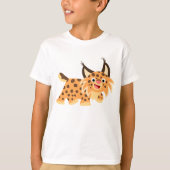 Cute Facetious Cartoon Bobcat Children T-Shirt (Voorkant)