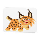 Cute Facetious Cartoon Bobcat Flexible Magnet Magneet (Horizontaal)