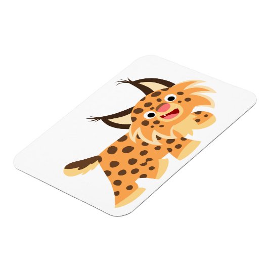 Cute Facetious Cartoon Bobcat Flexible Magnet Magneet (Linkerzijde)