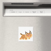 Cute Facetious Cartoon Bobcat Magnet (Insitu (Vaatwasser))