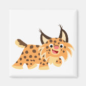 Cute Facetious Cartoon Bobcat Magnet (Voorkant)