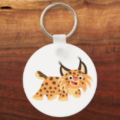 Cute Facetious Cartoon Bobcat Sleutelhanger (Voorkant)
