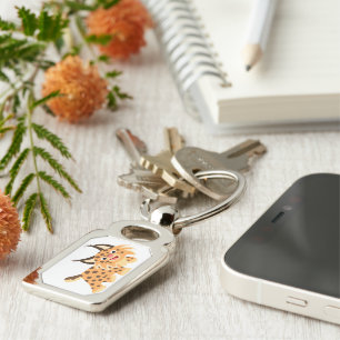 Cute Facetious Cartoon Bobcat Sleutelhanger