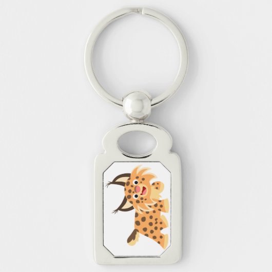 Cute Facetious Cartoon Bobcat Sleutelhanger (Voorkant)