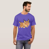 Cute Facetious Cartoon Bobcat T-Shirt (Voorkant volledig)