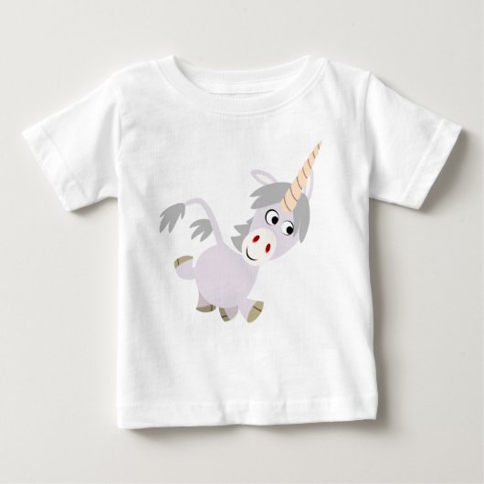 Cute Facetious Cartoon Unicorn Baby T-Shirt (Voorkant)