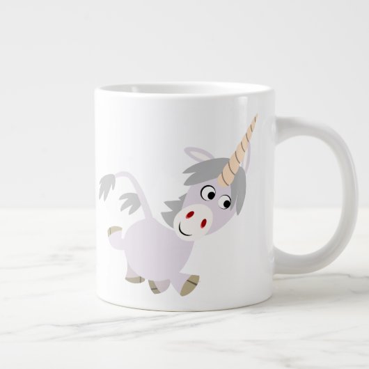Cute Facetious Cartoon Unicorn Jumbo Mok (Rechts)