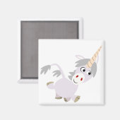 Cute Facetious Cartoon Unicorn Magnet (Voorkant / Achterkant)