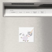 Cute Facetious Cartoon Unicorn Magnet (Insitu (Vaatwasser))