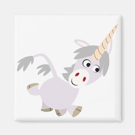 Cute Facetious Cartoon Unicorn Magnet (Voorkant)
