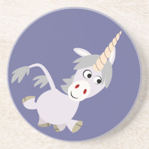 Cute Facetious Cartoon Unicorn Onderzetter