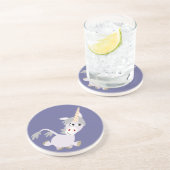 Cute Facetious Cartoon Unicorn Onderzetter (Zijkant)