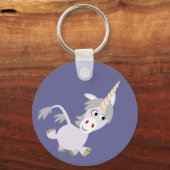 Cute Facetious Cartoon Unicorn Sleutelhanger (Voorkant)