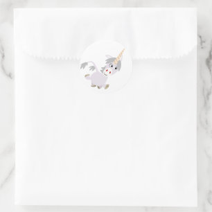 Cute Facetious Cartoon Unicorn Sticker