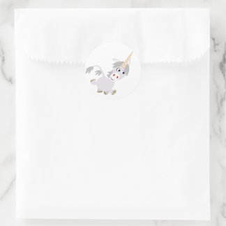 Cute Facetious Cartoon Unicorn Sticker