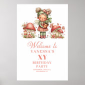 Cute Fairy 2e Verjaardag Pastel Roze Welkom Poster (Voorkant)