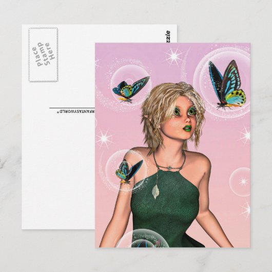 Cute Fairy Briefkaart (Voorkant / Achterkant)