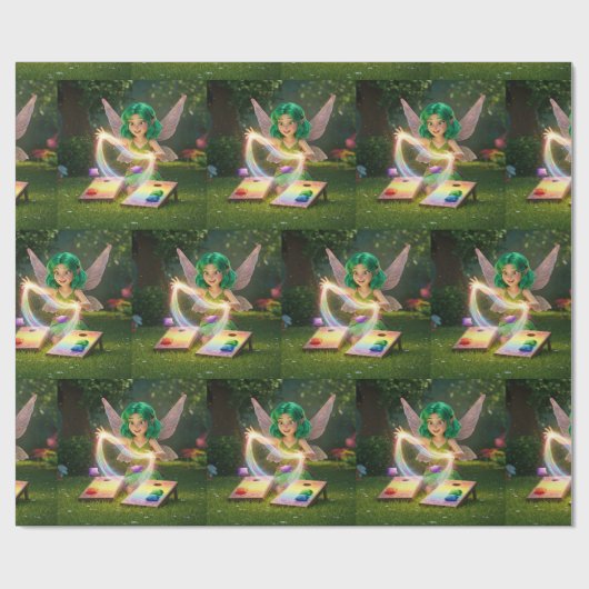 Cute Fairy Bruiloft Feest Cadeaupapier (Vlak)