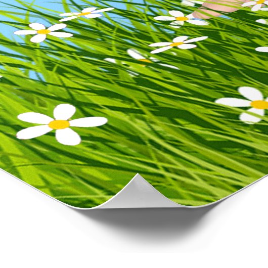 Cute Fairy & Daisy Flowers Poster (Hoek)