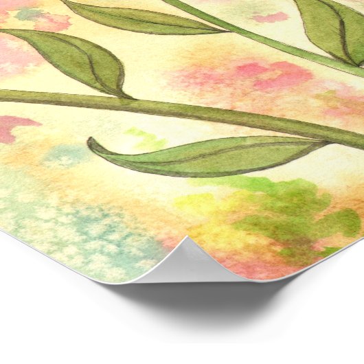 Cute Fairy en Ladybug Fantasy Waterverf Art Poster (Hoek)