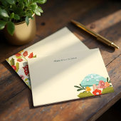 Cute Fairy Garden Autumn Leafs Mushroom & Pumpkin Notitiekaartje