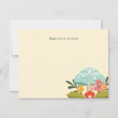 Cute Fairy Garden Autumn Leafs Mushroom & Pumpkin Notitiekaartje (Voorkant)