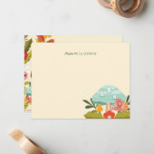 Cute Fairy Garden Autumn Leafs Mushroom & Pumpkin Notitiekaartje (Voorkant / Achterkant in situ)