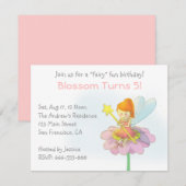 Cute Fairy, Girl Birthday Party Kaart (Voorkant / Achterkant)