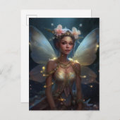 Cute Fairy Girl Fantasy Art Briefkaart (Voorkant / Achterkant)