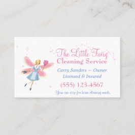 Cute Fairy House Cleaning Service Visitekaartje
