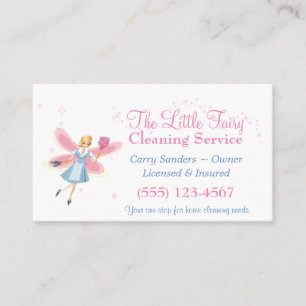 Cute Fairy House Cleaning Service Visitekaartje