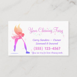 Cute Fairy House Cleaning Service Visitekaartje