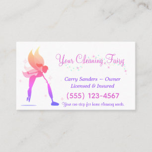 Cute Fairy House Cleaning Service Visitekaartje