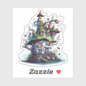 Cute Fairy House Sticker (Vel)