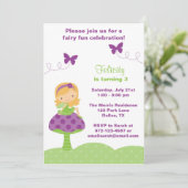 Cute Fairy Invitations Kaart (Staand voorkant)