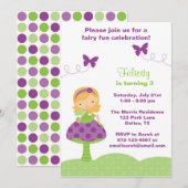 Cute Fairy Invitations Kaart (Voorkant / Achterkant)