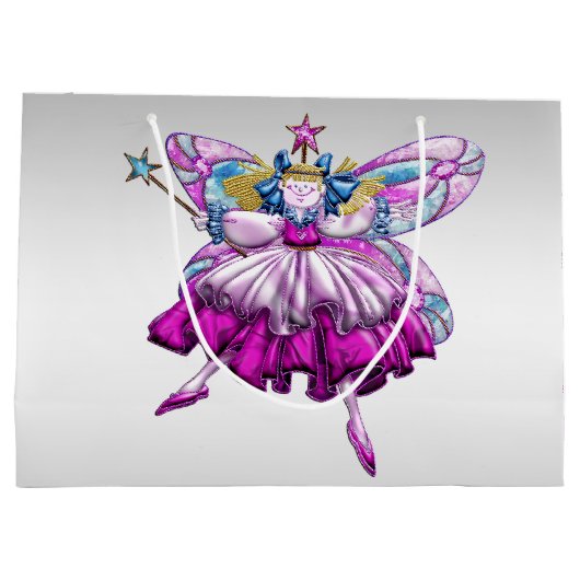 Cute Fairy op Silver Groot Cadeauzakje (Achterkant)